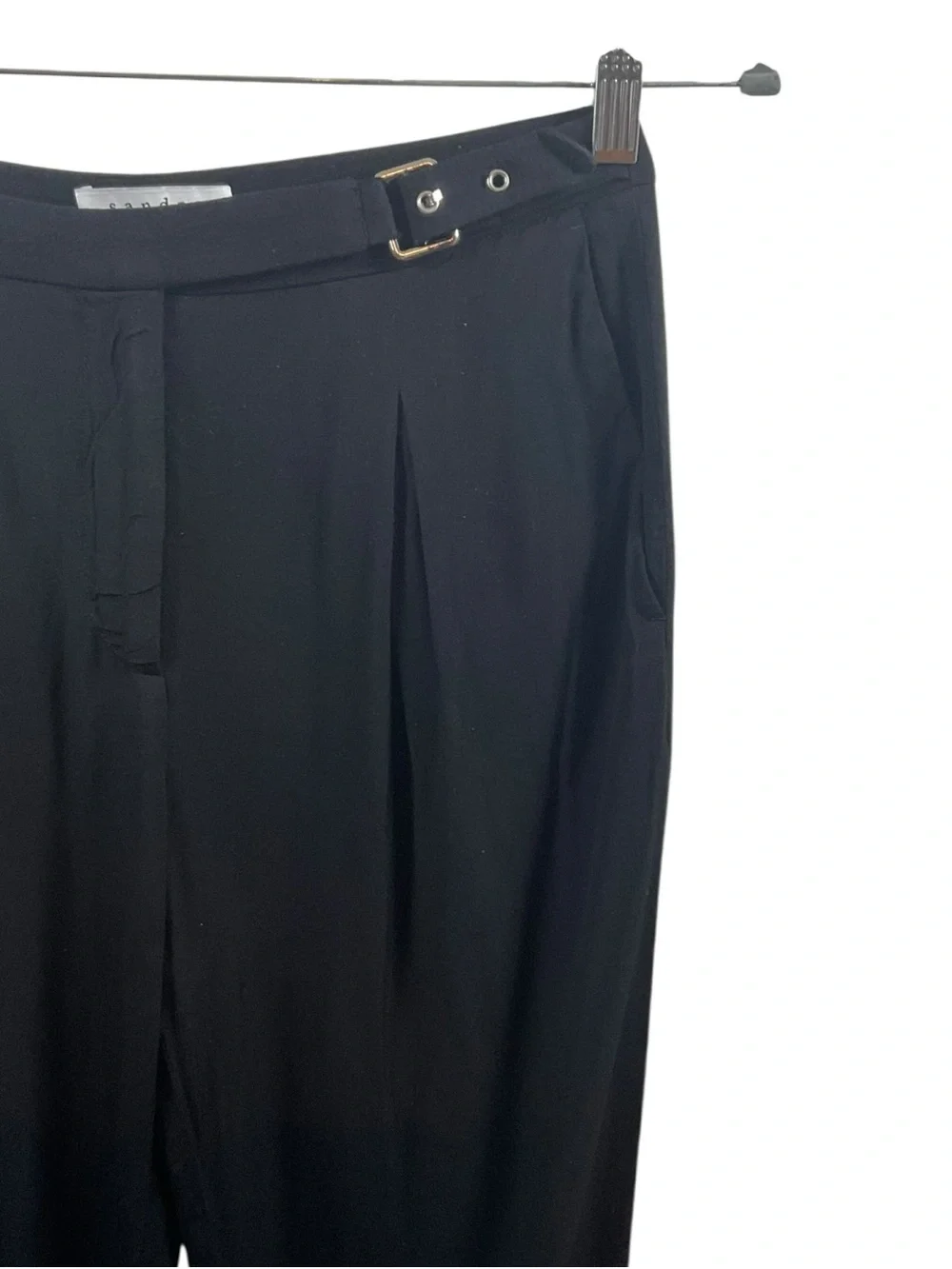 Sandro Black Tailored Pleated Trousers